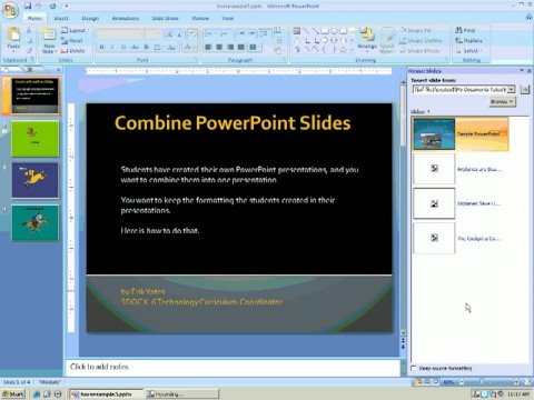 How to merge powerpoint slides